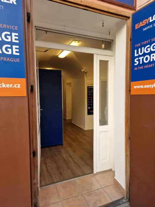 EasyLocker entrance in Malá Strana, steps from Charles Bridge Prague